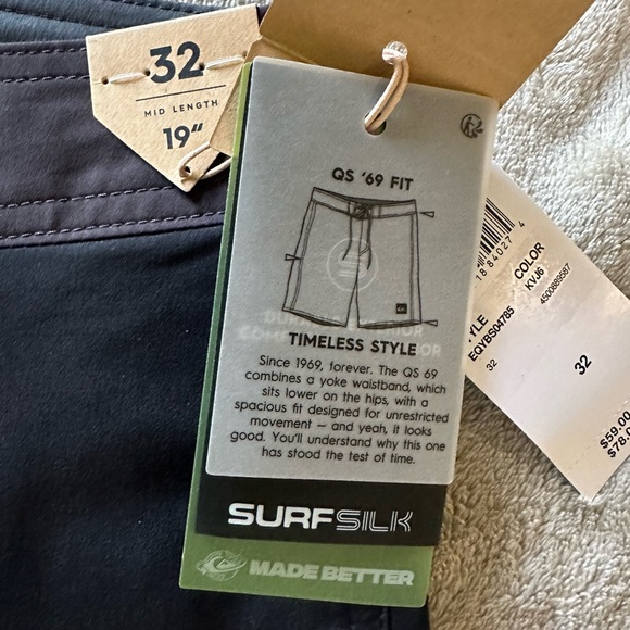 Quicksilver Men’s Boardshorts Surf Silk New Wave 19 Black & Blue - 32 Waist - Picture 7 of 9